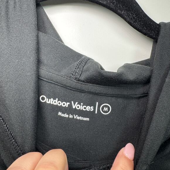 Outdoor Voices Black CloudKnit Stretch Jersey Hoodie Pullover Size Medium - Picture 7 of 8